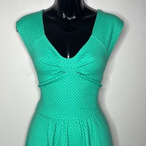 Anthropologie Postmark Size 8 Mint Green Matilde Textured Skater Dress ASO TV - Picture 4 of 12